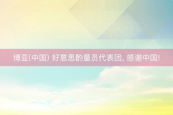 博亚(中国) 好意思酌量员代表团， 感谢中国!