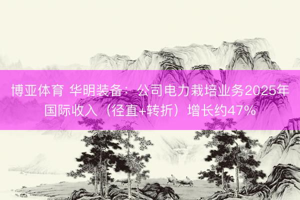 博亚体育 华明装备：公司电力栽培业务2025年国际收入（径直+转折）增长约47%
