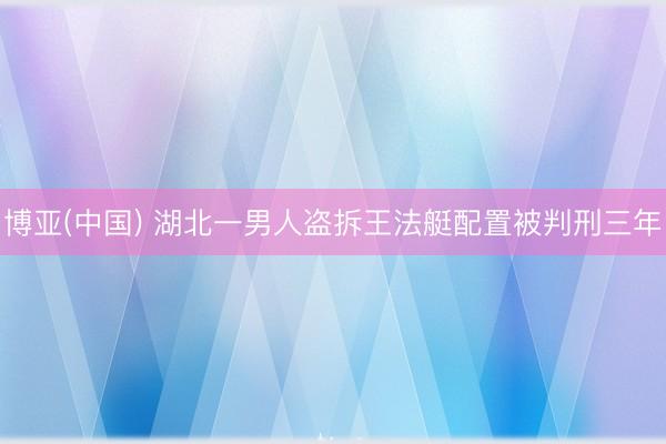 博亚(中国) 湖北一男人盗拆王法艇配置被判刑三年