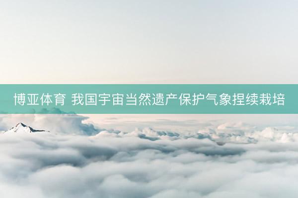 博亚体育 我国宇宙当然遗产保护气象捏续栽培