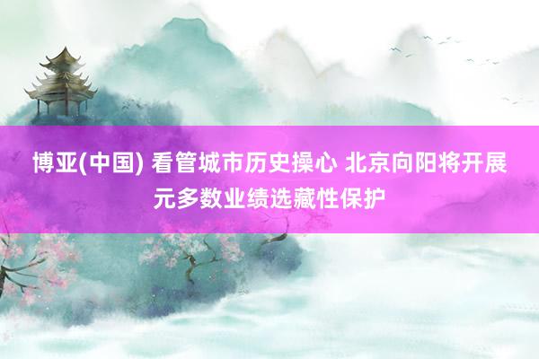 博亚(中国) 看管城市历史操心 北京向阳将开展元多数业绩选藏性保护